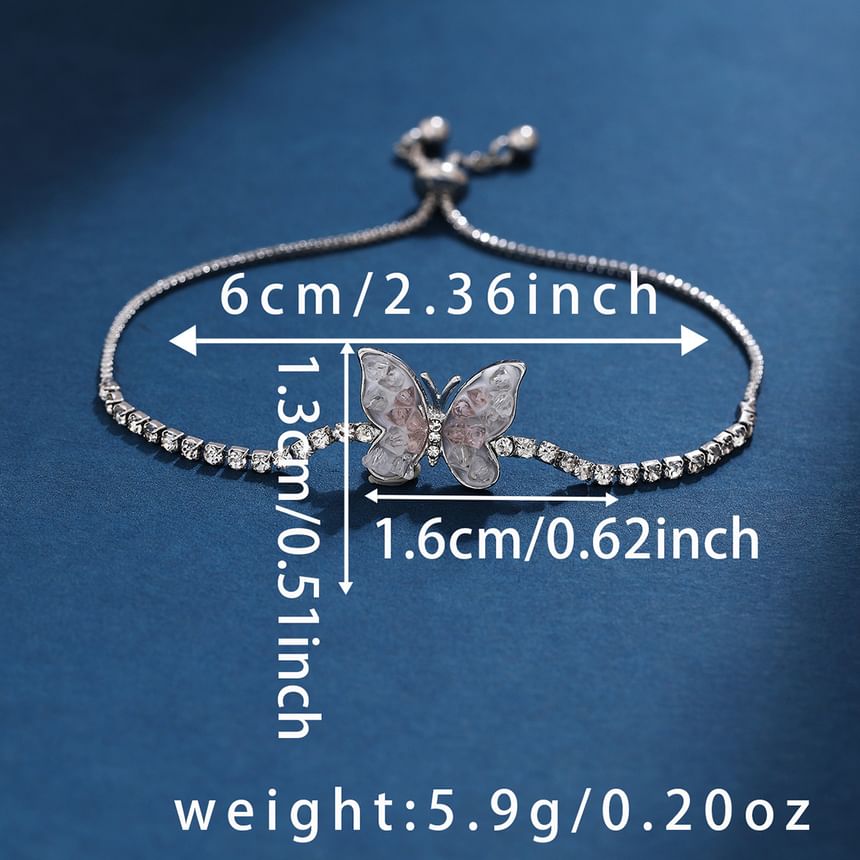 Butterfly Rhinestone Alloy Bracelet SpreePicky