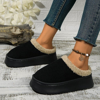 Fleece-Lined Platform Mules SpreePicky