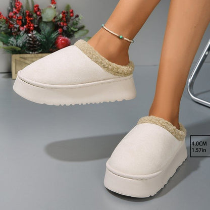 Fleece-Lined Platform Mules SpreePicky