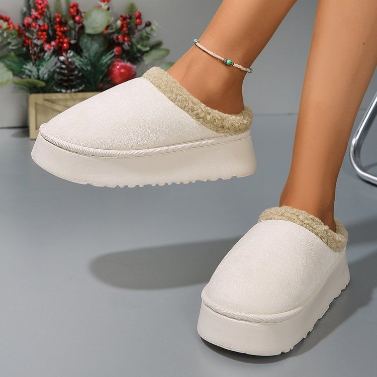 Fleece-Lined Platform Mules SpreePicky