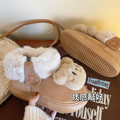 Bear Fluffy Short Snow Boots SpreePicky