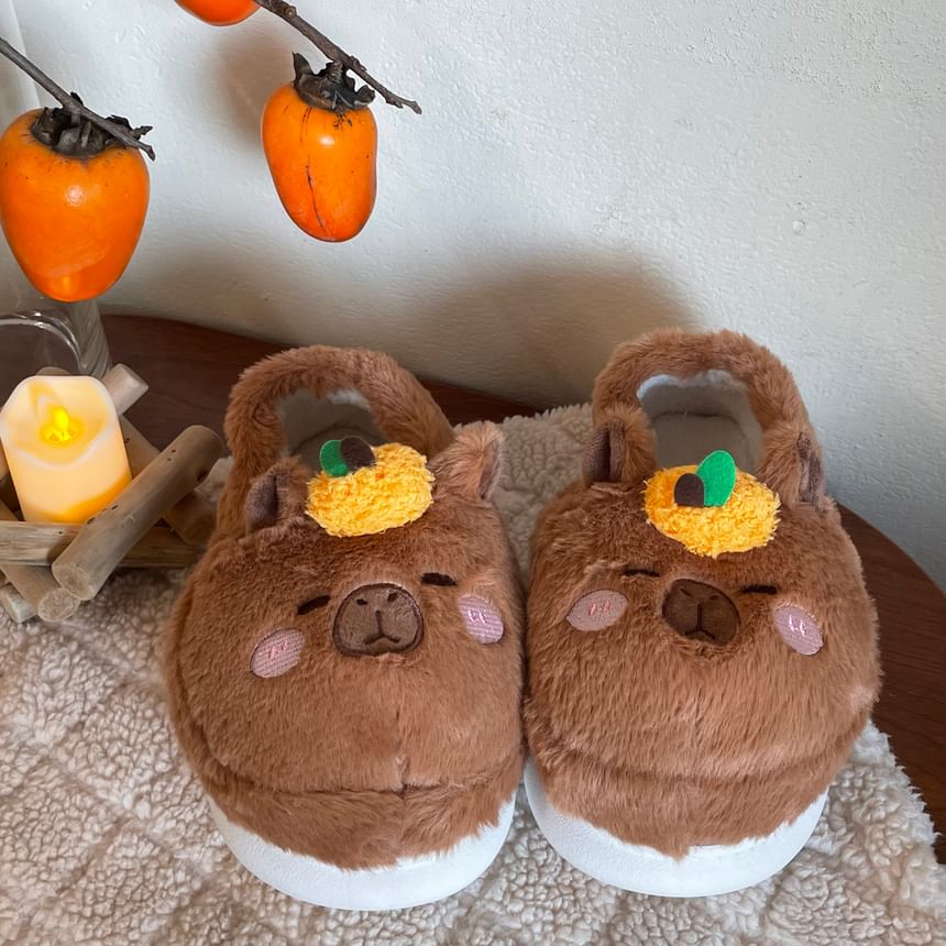 Capybara Fluffy Slippers SpreePicky