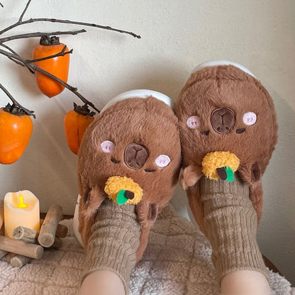 Capybara Fluffy Slippers SpreePicky