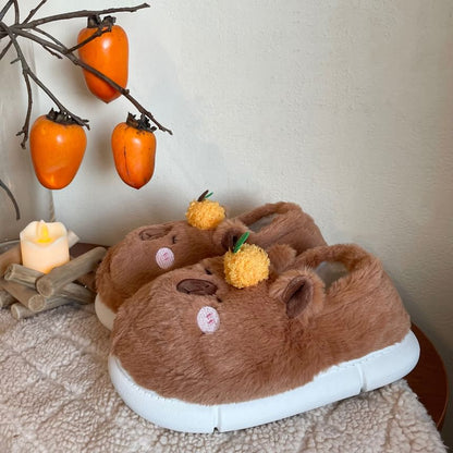 Capybara Fluffy Slippers SpreePicky