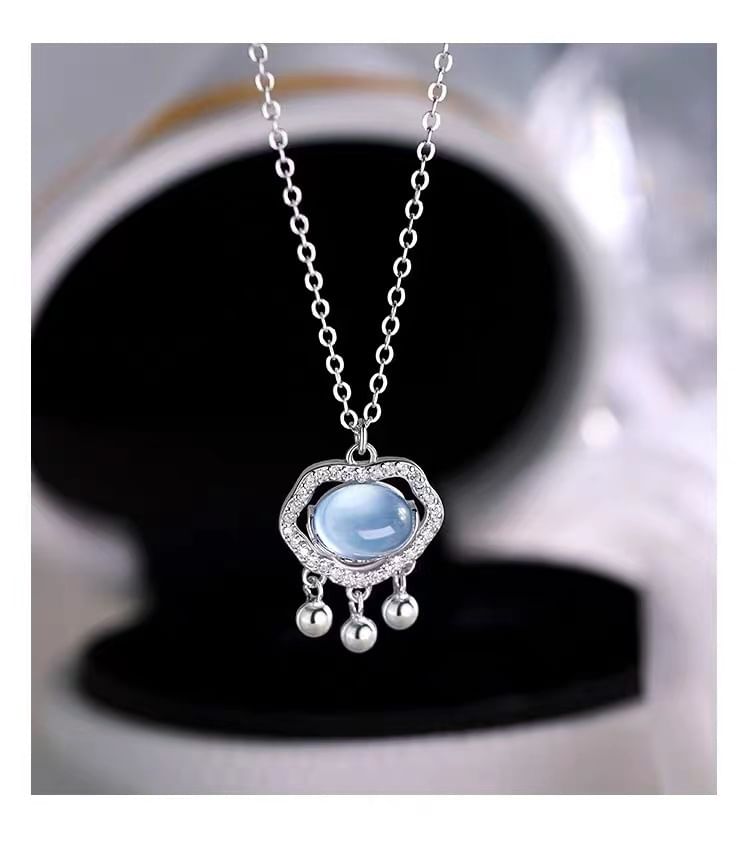 925 Sterling Silver Rhinestone Pendant Necklace SpreePicky