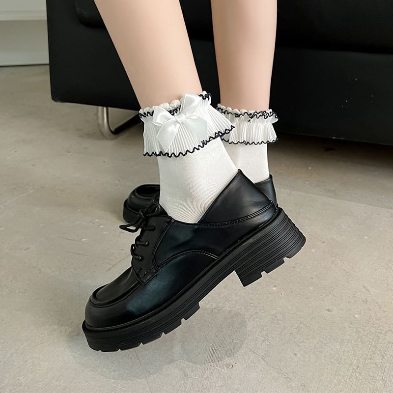 Ruffle Contrast Trim Socks SpreePicky