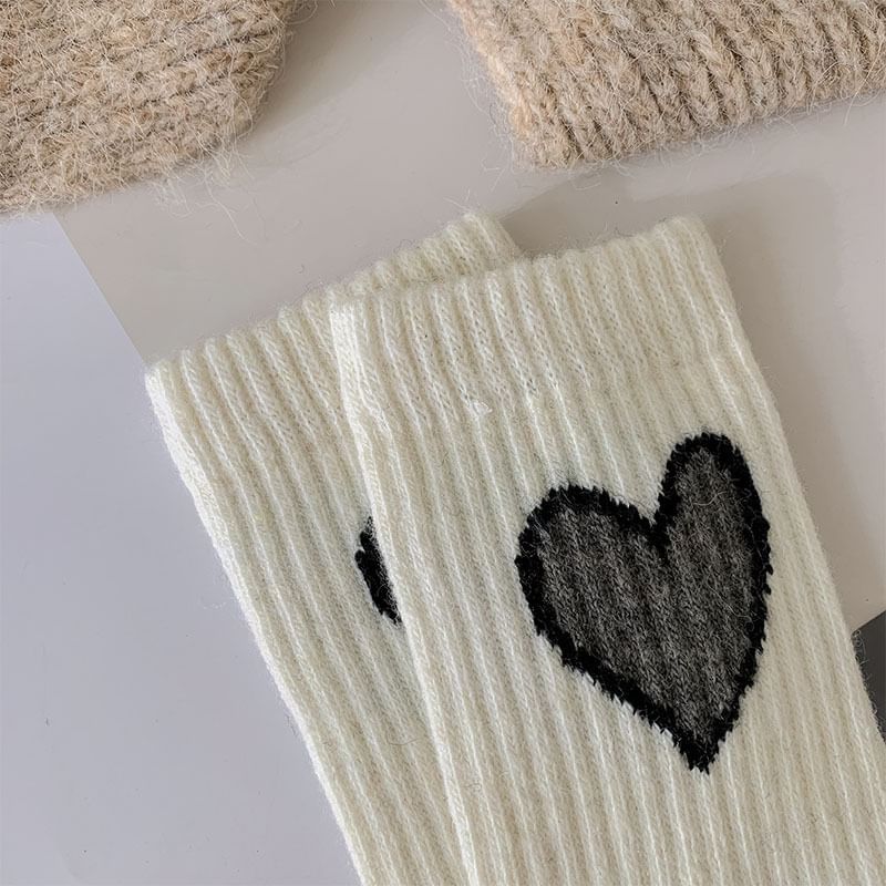 Heart Accent Crew Socks SpreePicky