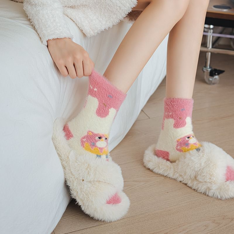 Dotted Fleece Crew Socks SpreePicky