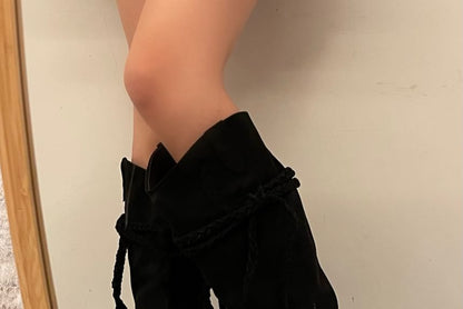 Platform Tassel Knee High Boots SpreePicky