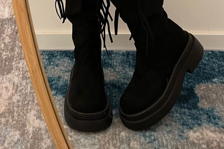 Platform Tassel Knee High Boots SpreePicky