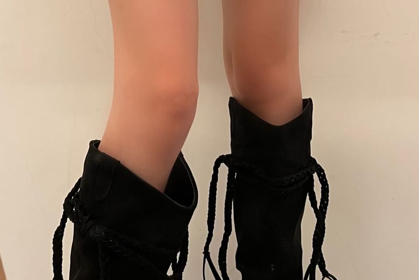 Platform Tassel Knee High Boots SpreePicky