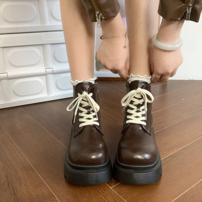 Platform Lace-Up Shorts Boots SpreePicky