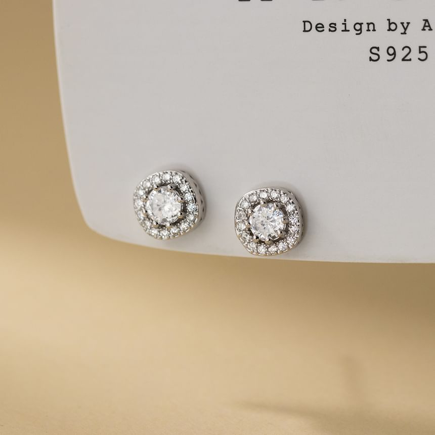 925 Sterling Silver Rhinestone Stud Earring SpreePicky