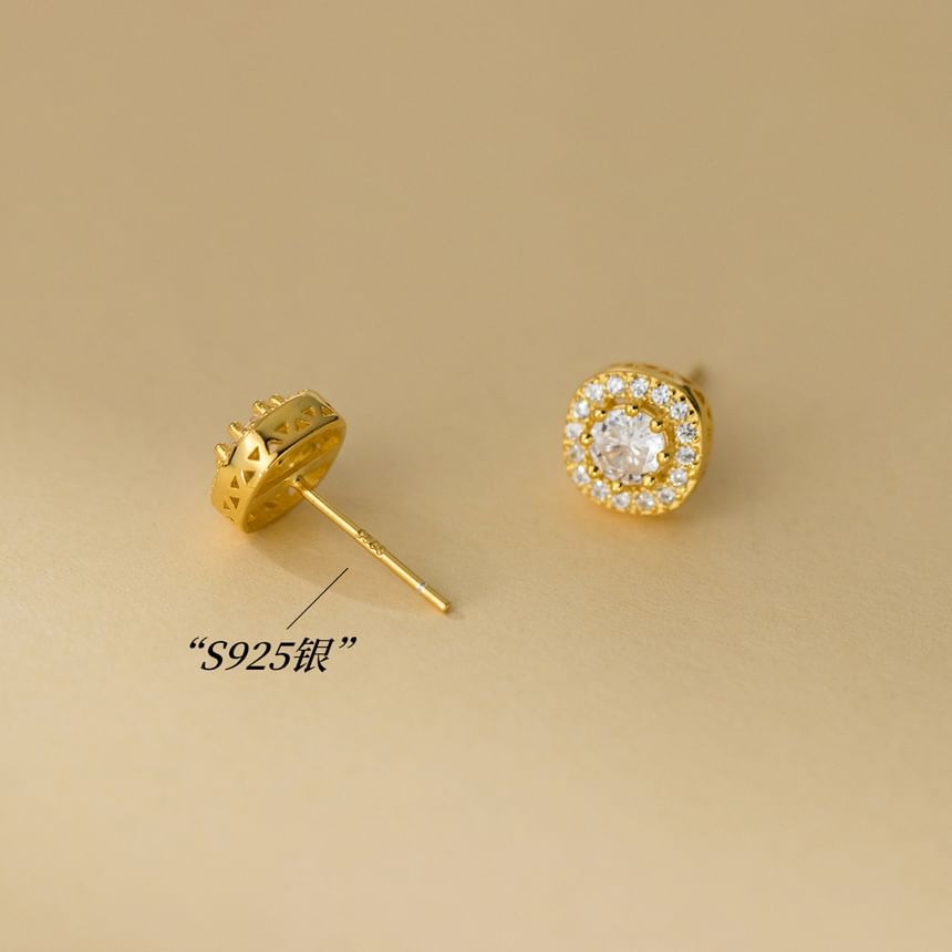 925 Sterling Silver Rhinestone Stud Earring SpreePicky