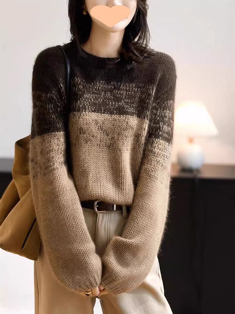 Oversized Colorblock Sweater SpreePicky