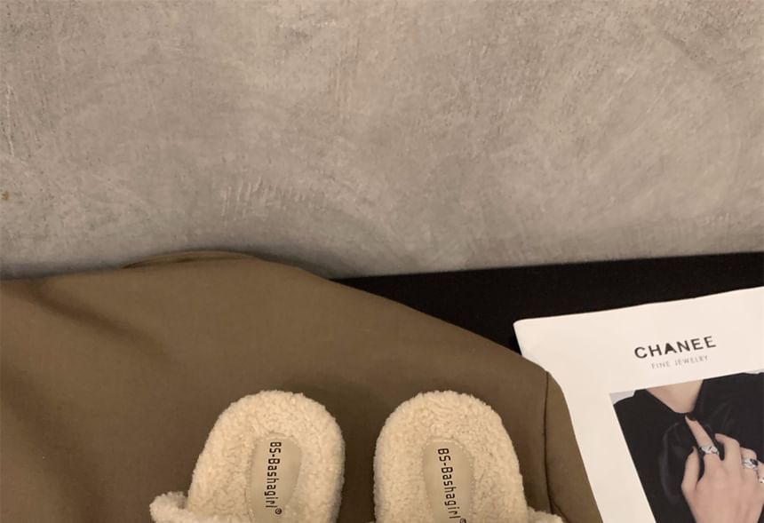 Plain Fleece Slide Sandals SpreePicky