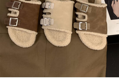 Fleece Slide Sandals SpreePicky