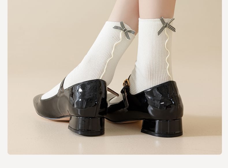 Bow Ribbed Short Socks Set SpreePicky