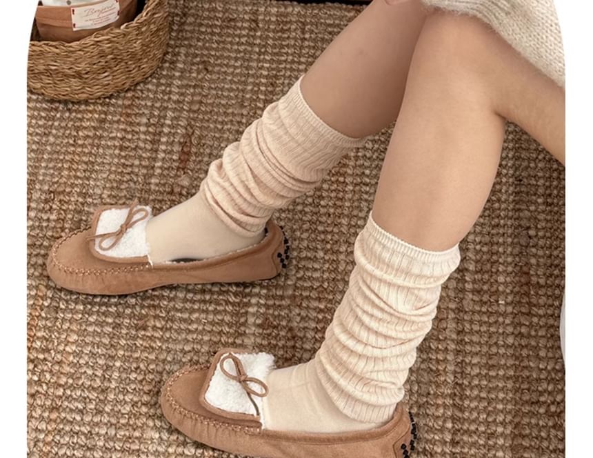 Plain Ribbed Knee High Socks Set SpreePicky