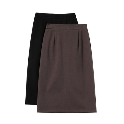 High Waist Plain Midi A-Line Skirt SpreePicky