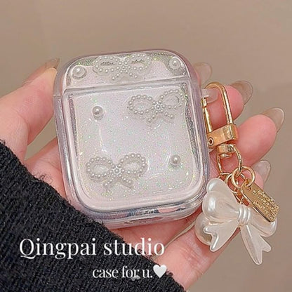 Simple Glitter Pearl Bow AirPods / Pro Earphone Case SpreePicky