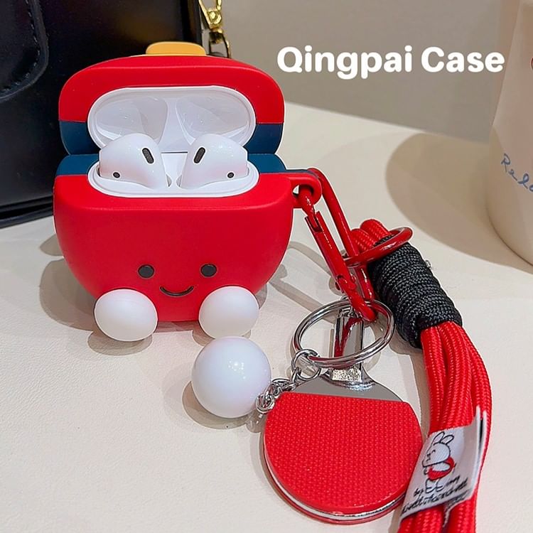 Cartoon Table Tennis Doll Lanyard String Airpods / Pro Earphone Case SpreePicky