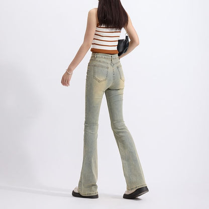 High Rise Washed Bootcut Jeans SpreePicky