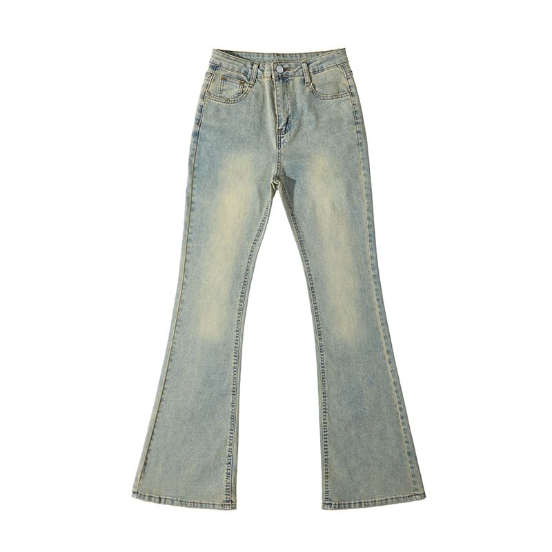 High Rise Washed Bootcut Jeans SpreePicky