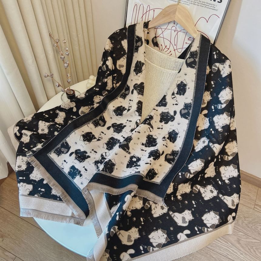 Cat Print Shawl SpreePicky