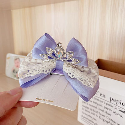 Rhinestone Faux Pearl Bow Hair Clip SpreePicky