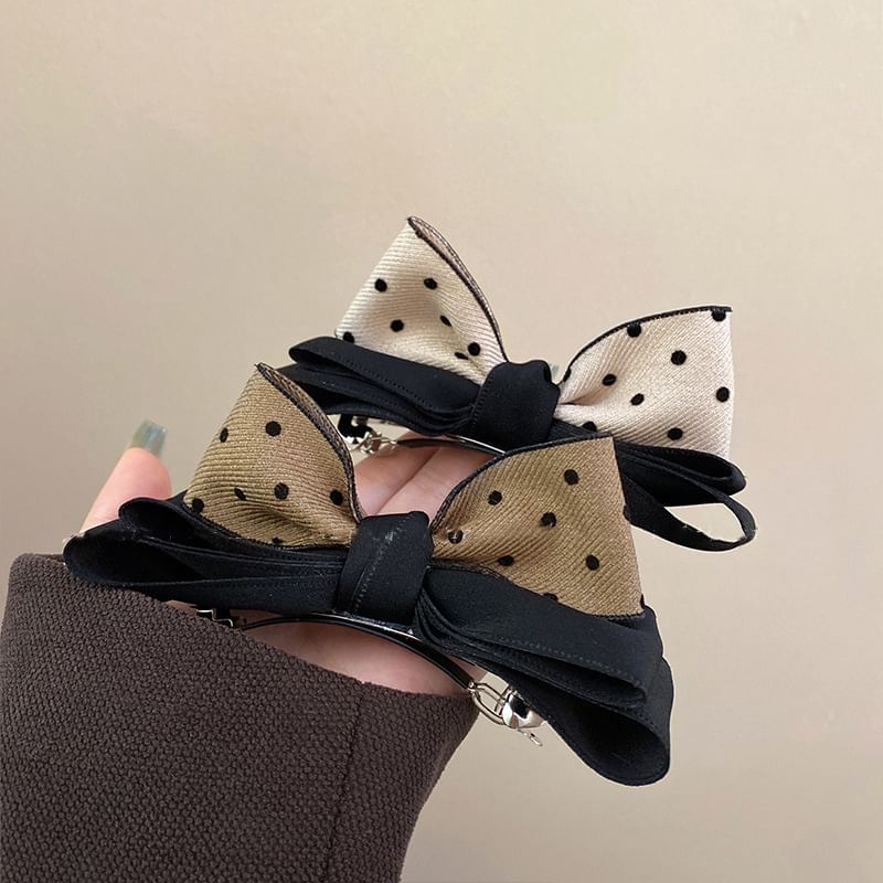 Polka Dot Bow Barrette SpreePicky