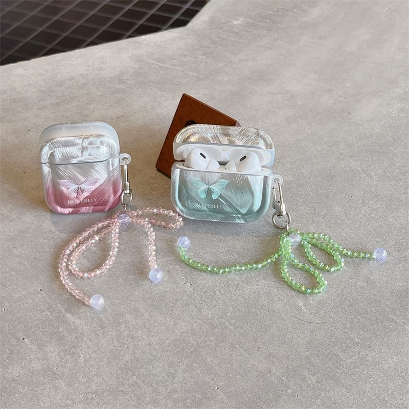 Butterfly Faux Crystal Bow Charm AirPods / Pro Earphone Case Skin SpreePicky