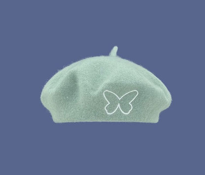 Butterfly Embroidered Beret SpreePicky