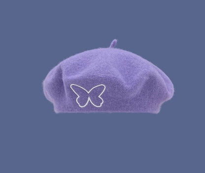 Butterfly Embroidered Beret SpreePicky