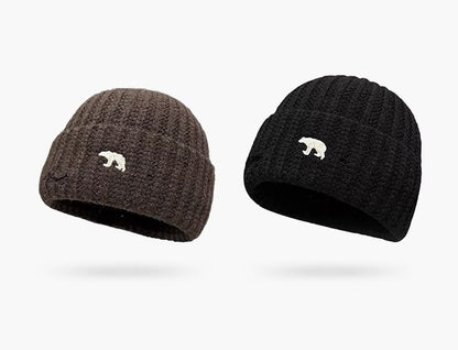 Bear Embroidered Knit Beanie SpreePicky