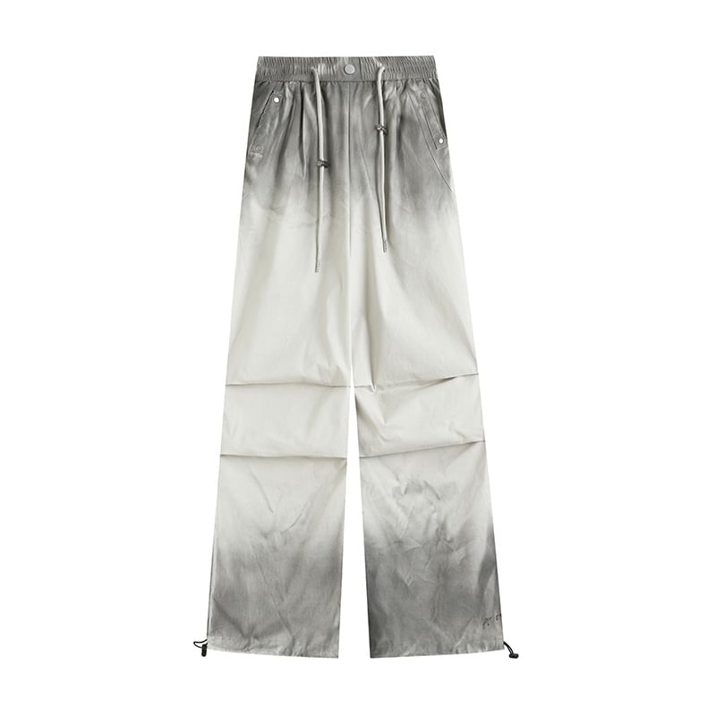 Drawstring Waist Gradient Wide Leg Pants SpreePicky