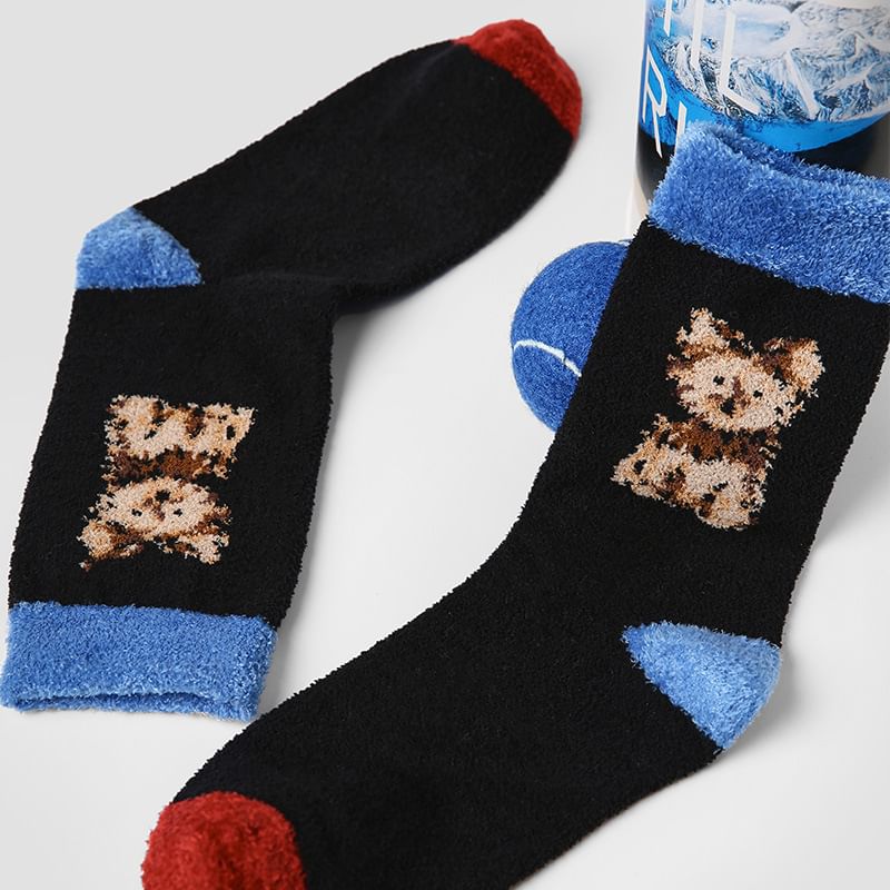 Dog Print Knit Socks SpreePicky