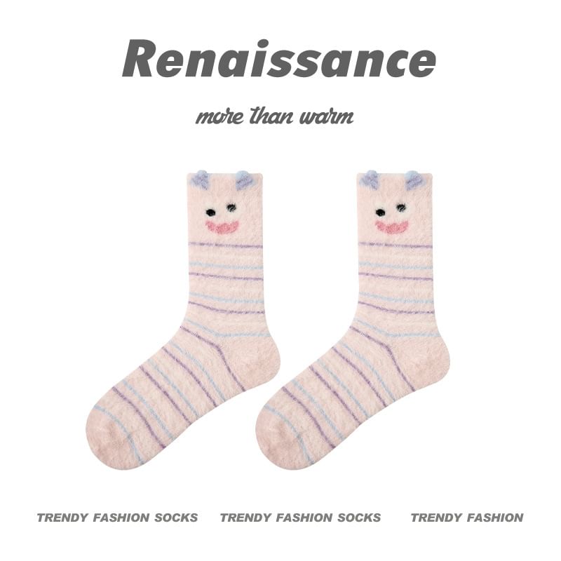 Cartoon Print Knit Socks SpreePicky