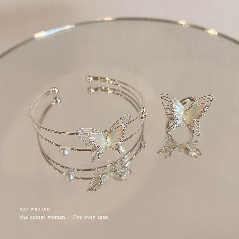 Butterfly Open Bangle / Ring / Necklace SpreePicky