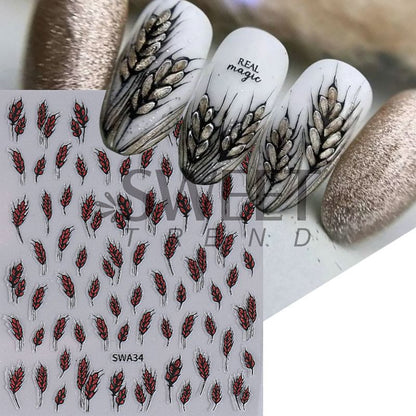 Wheat Nail Art Stickers (Various Designs) SpreePicky