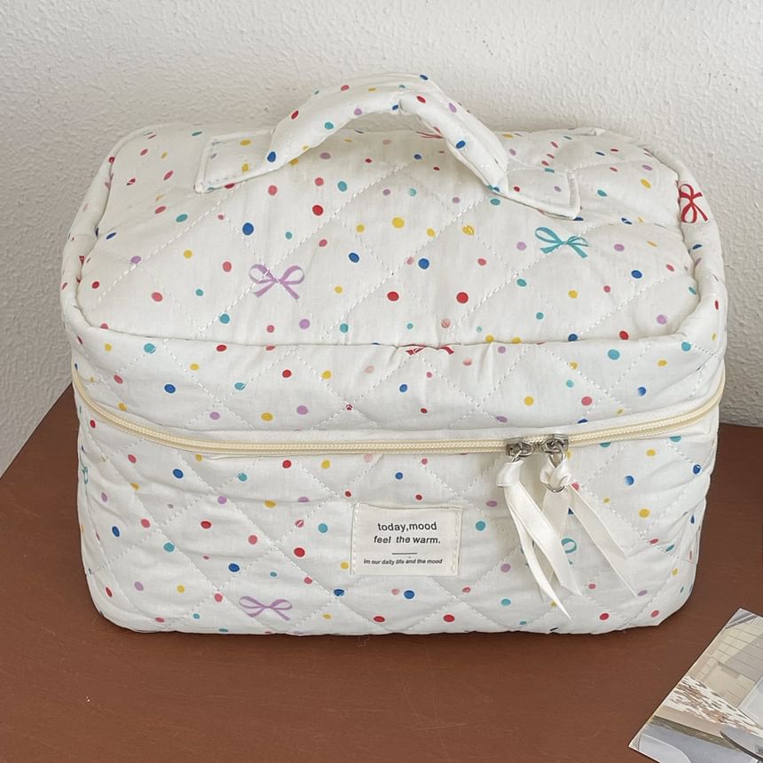 Bow Dotted Fabric Makeup Bag / Clutch (Various Designs) SpreePicky