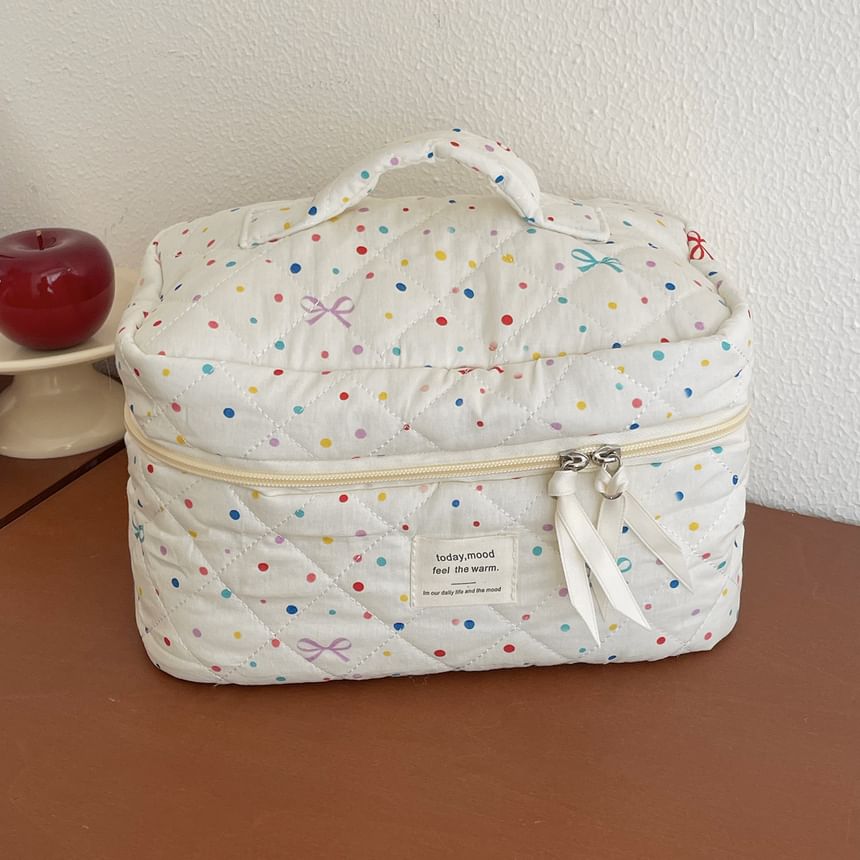 Bow Dotted Fabric Makeup Bag / Clutch (Various Designs) SpreePicky