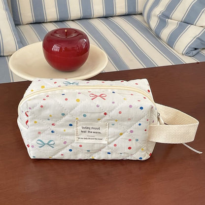 Bow Dotted Fabric Makeup Bag / Clutch (Various Designs) SpreePicky