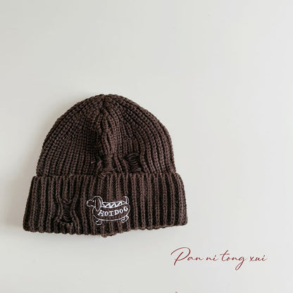 Dog Embroidered Knit Beanie SpreePicky