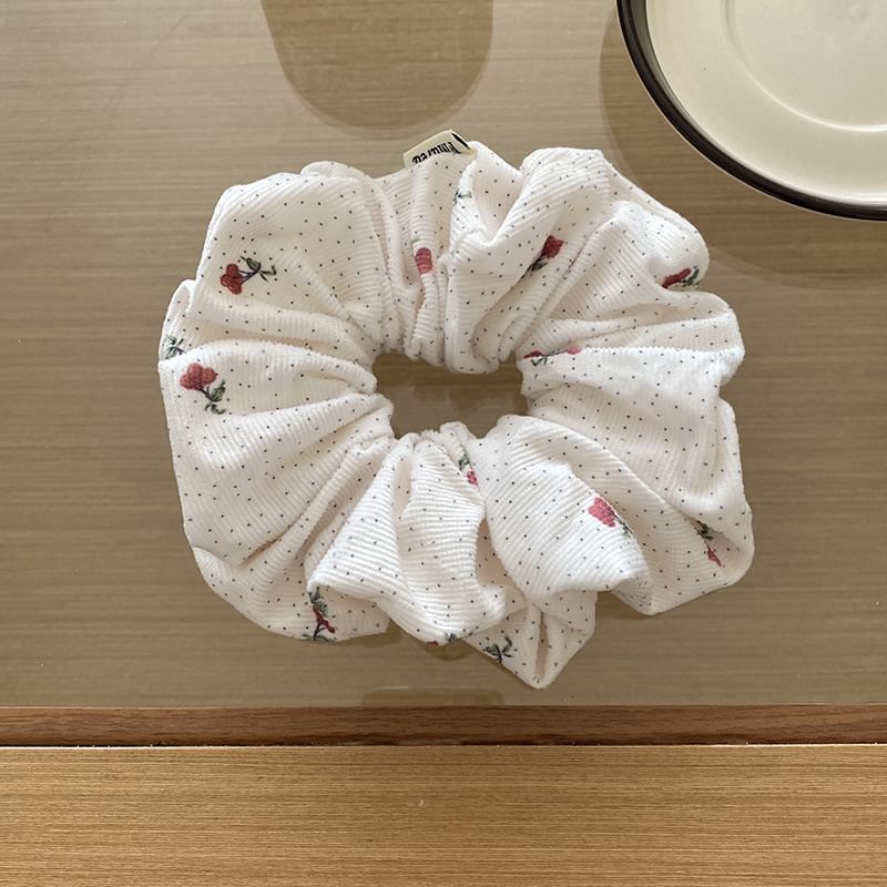 Bow / Floral Print Scrunchie SpreePicky