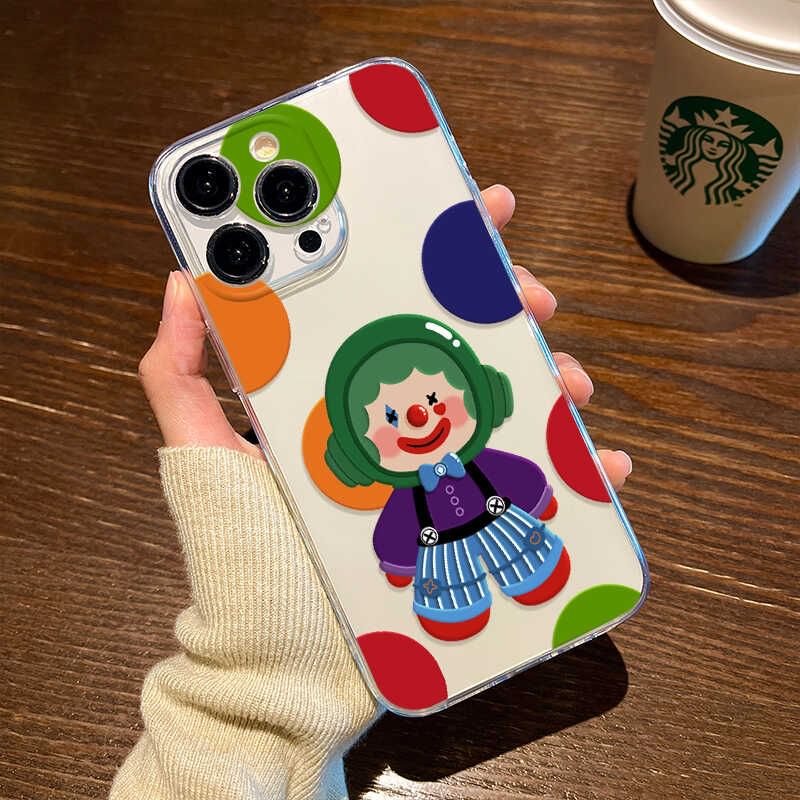 Clown Transparent Phone Case - iPhone 16 Pro Max / 16 Pro / 16 Plus / 16 / 15 Pro Max / 15 Pro / 15 Plus / 15 / 14 Pro Max / 14 Pro / 14 Plus / 14 / 13 Pro Max / 13 Pro / 13 / 13 Mini SpreePicky