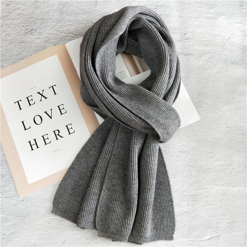 Couple Matching Plain Ribbed Scarf SpreePicky