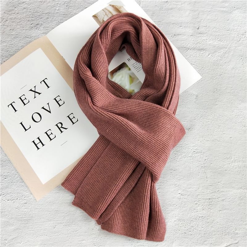 Couple Matching Plain Ribbed Scarf SpreePicky