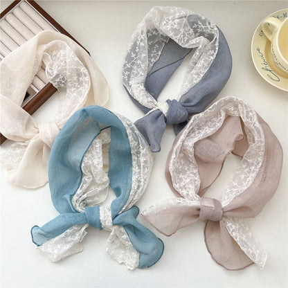 Plain Lace Panel Scarf SpreePicky