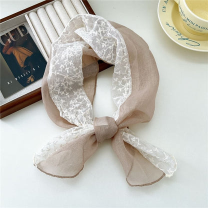 Plain Lace Panel Scarf SpreePicky